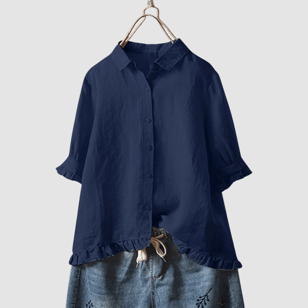 Women's Airy Season-Spanning Blouse for Effortless Style Navy Blue