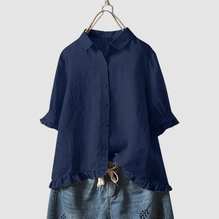 Women's Airy Season-Spanning Blouse for Effortless Style Navy Blue