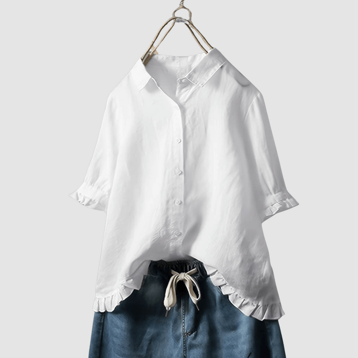 Women's Airy Season-Spanning Blouse for Effortless Style White