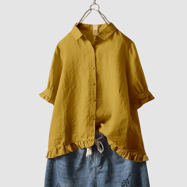 Women's Airy Season-Spanning Blouse for Effortless Style Orange