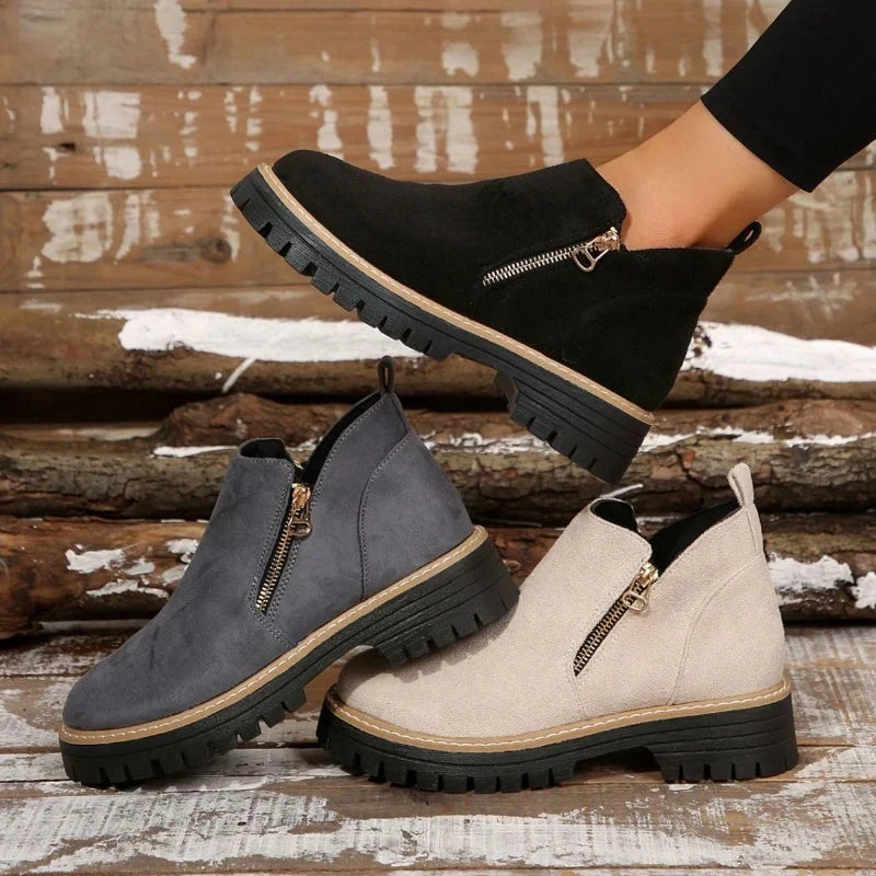 Women's Waterproof Non-Slip Side Zip Ankle Boots