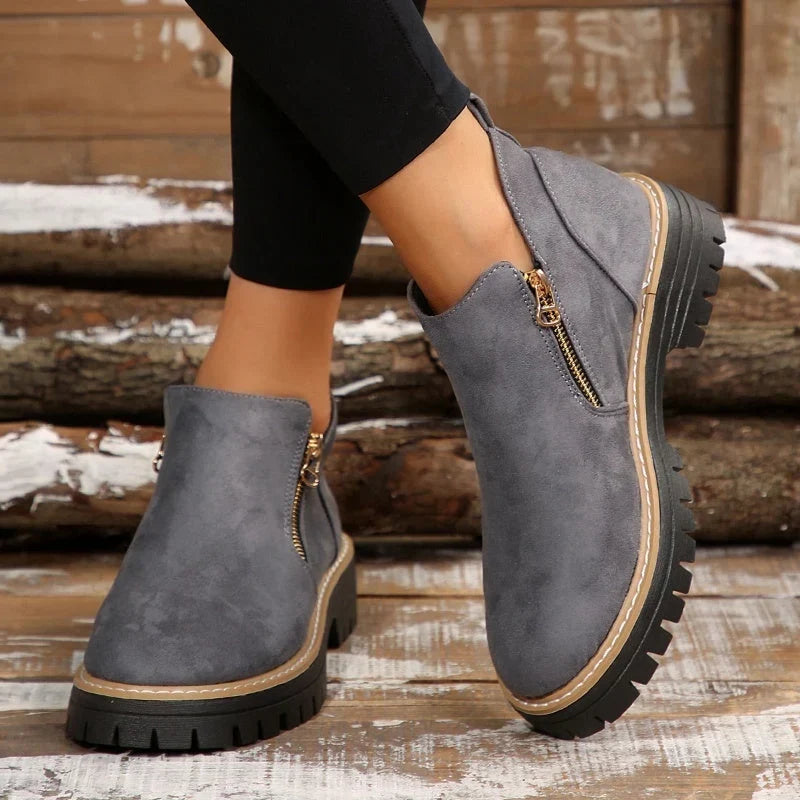 Women's Waterproof Non-Slip Side Zip Ankle Boots