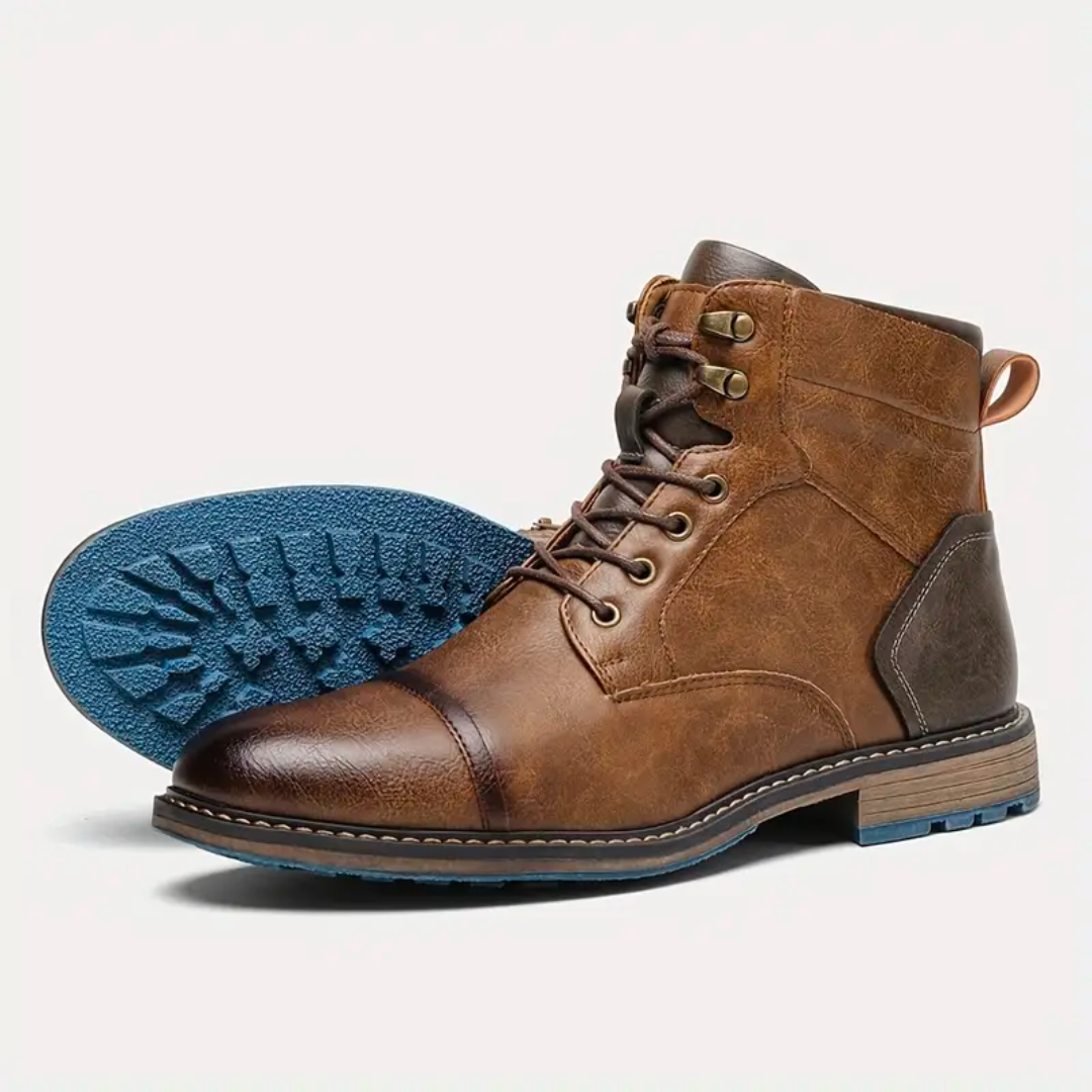 Men's Laced Winter Boots with Side Zipper