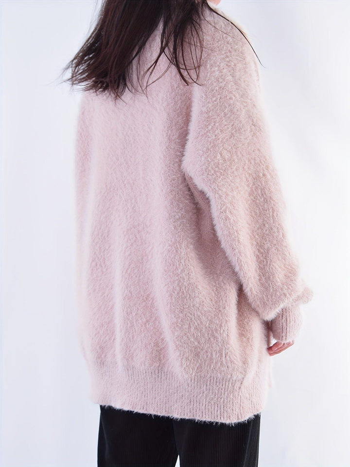 Women's Fluffy Longline Cardigan for Cozy Comfort