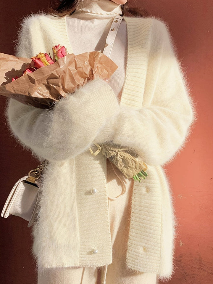 Women's Fluffy Longline Cardigan for Cozy Comfort