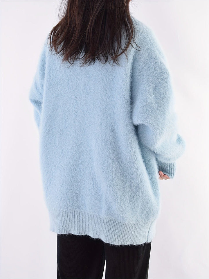 Women's Fluffy Longline Cardigan for Cozy Comfort