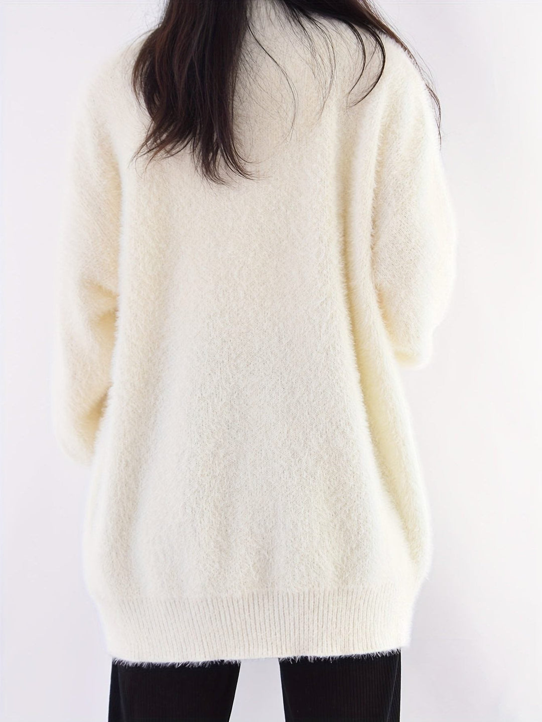 Women's Fluffy Longline Cardigan for Cozy Comfort
