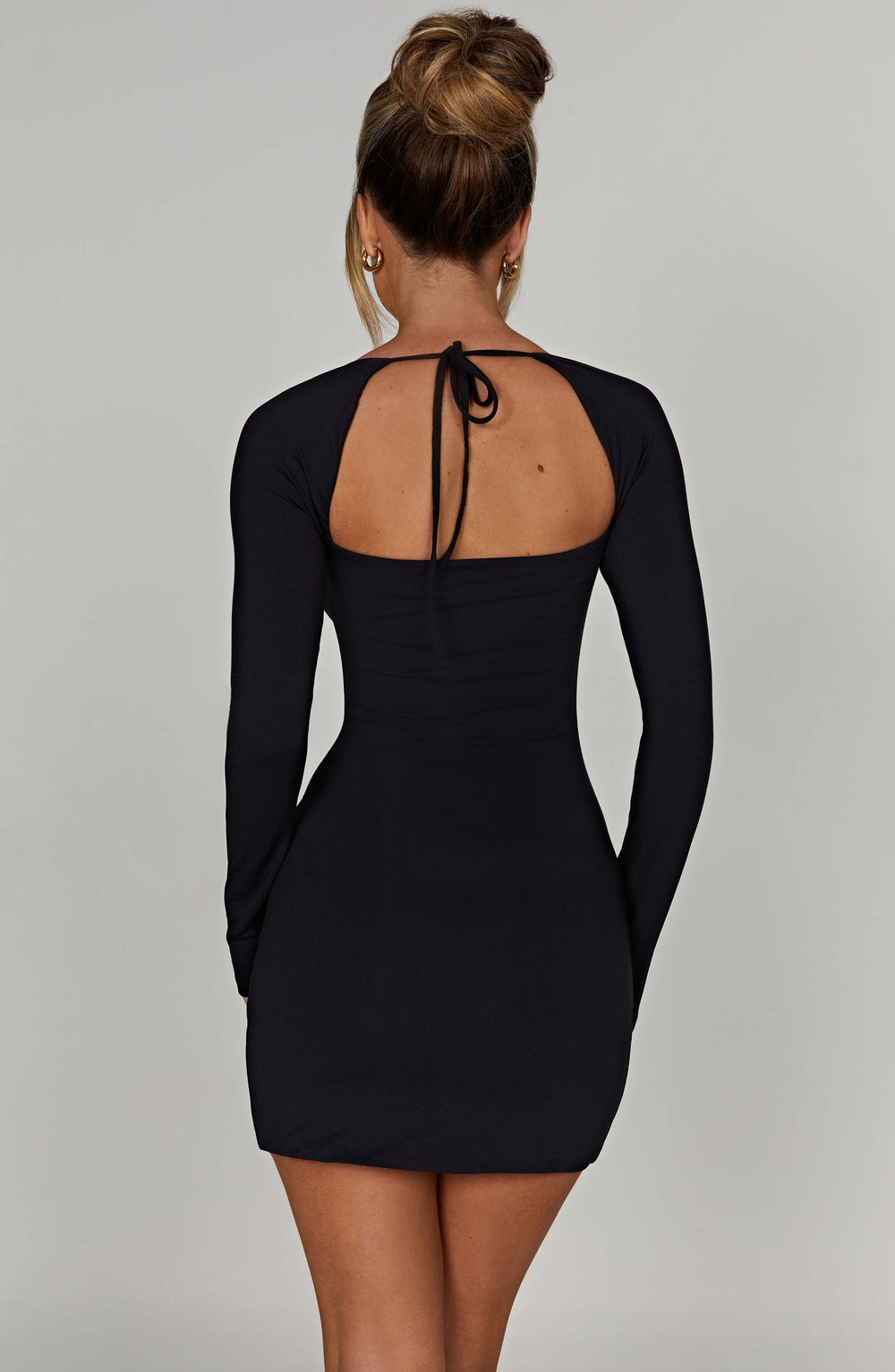 Belle | Women's Elegant Black Mini Dress with Square Neckline