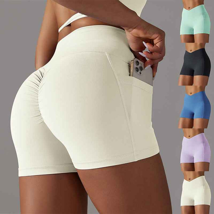 Women's Yoga Shorts with Phone Pocket for Fitness and Sports