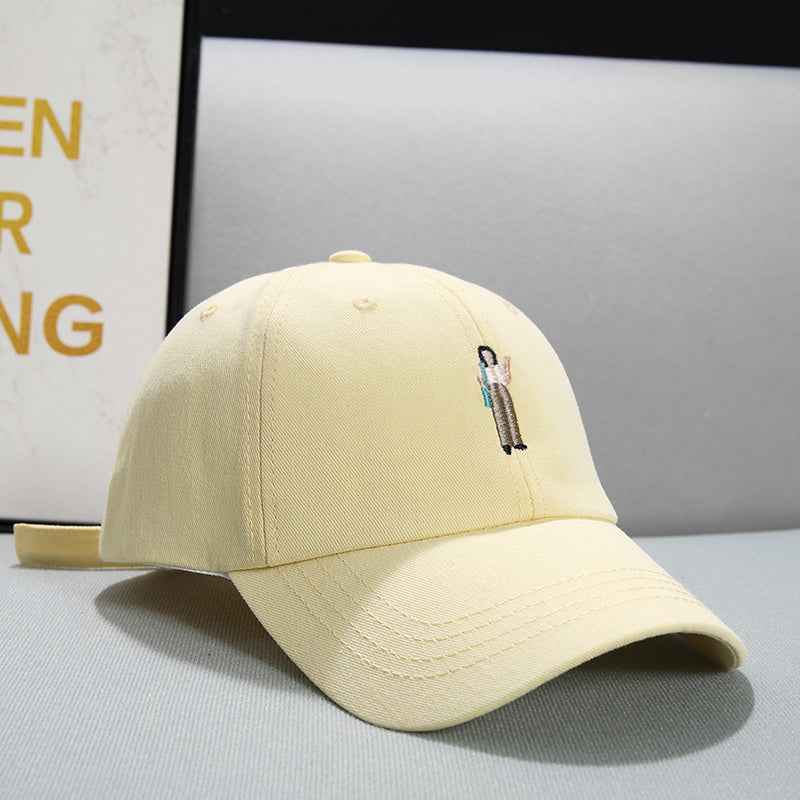 Face Displayed Small Letters Sun Visor Baseball Cap Villain yellow adjustable