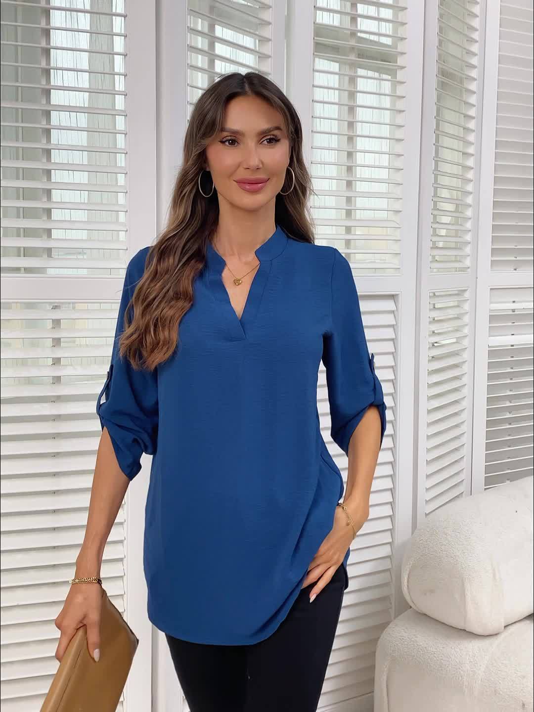 Women's Refined V-Neck Blouse
