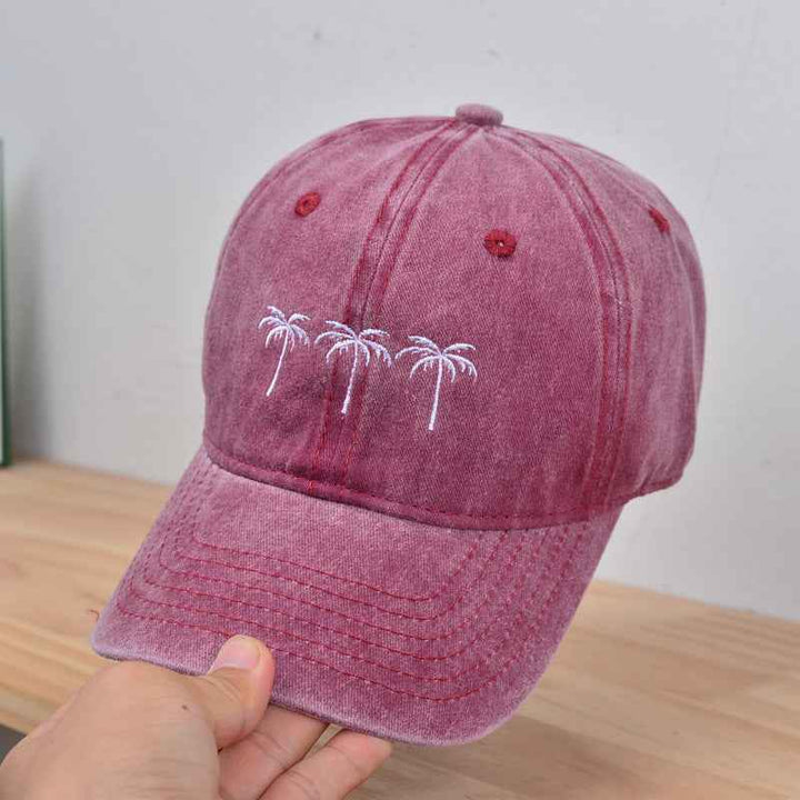 Water-washing Embroidery Retro Sun Hat For Women SKSHU Red Adjustable