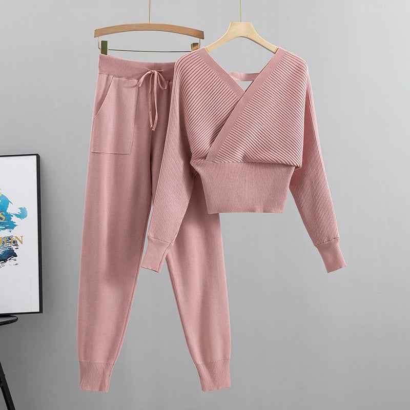 Wrap-Style Tracksuit Set for Ultimate Comfort Pink
