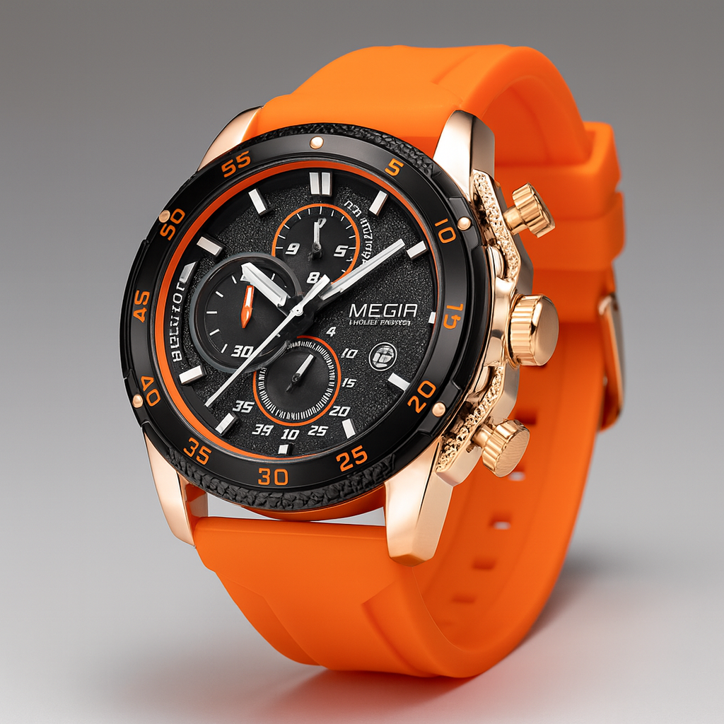 Chronomaster Luxury Timepiece Neon Orange