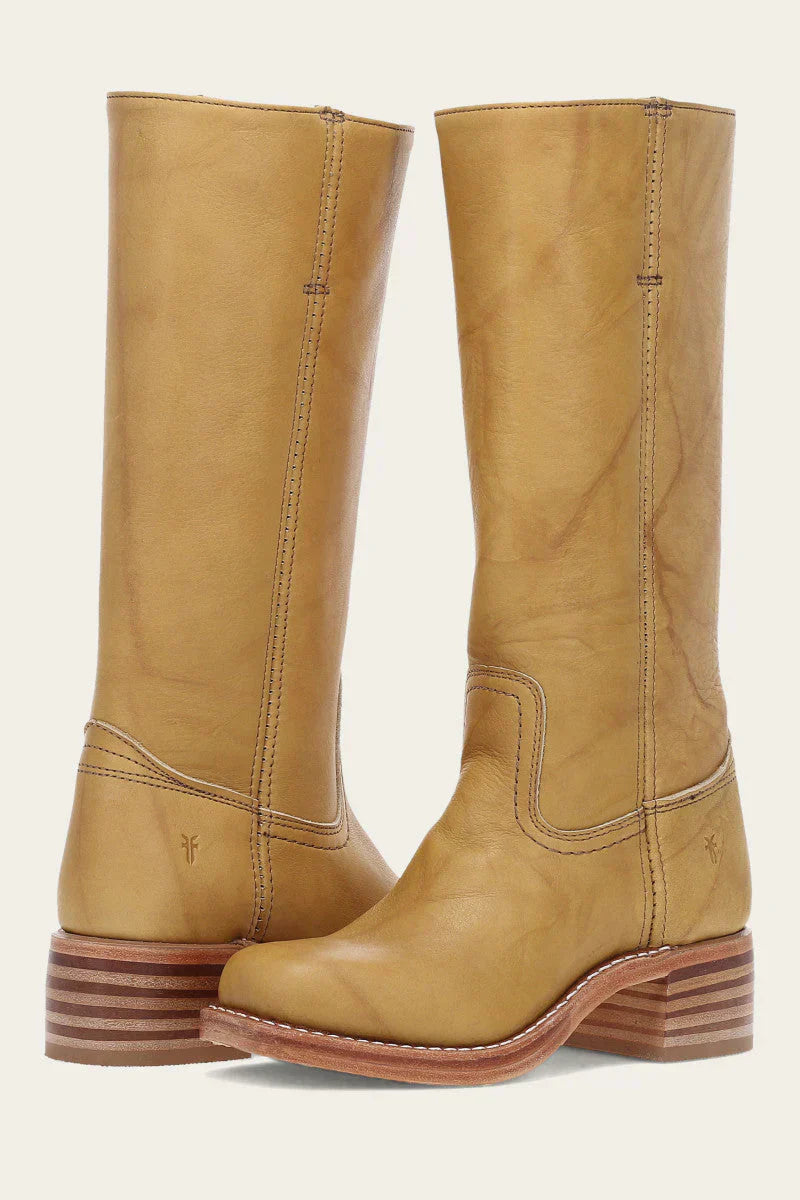 Women's Mid Calf Block Heel Boots with Stitch Detail
