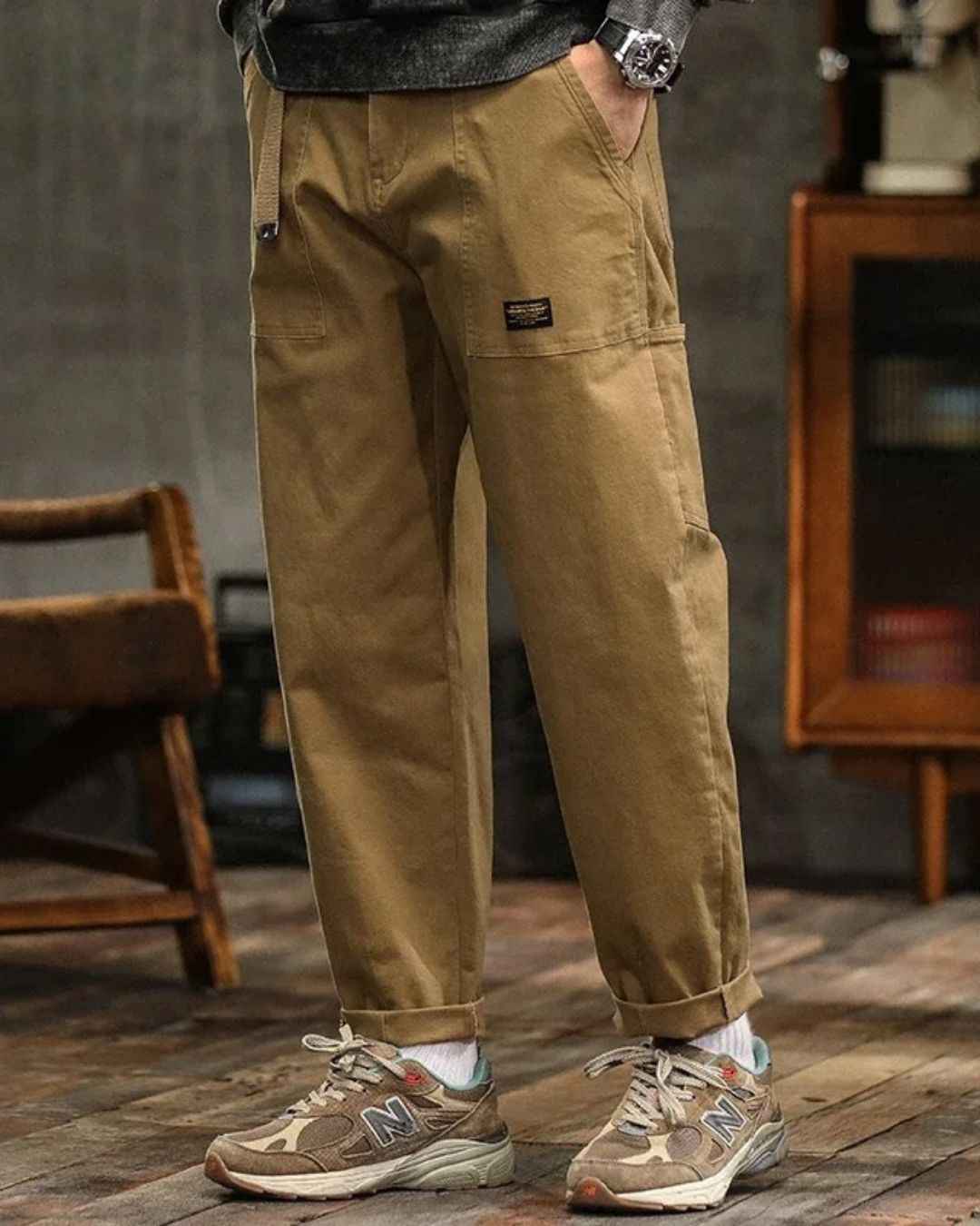 Men's Utility Pocket Work Pants by UrbanForge Earth brown