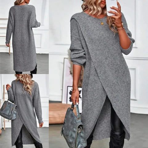 Women's Oversized Ribbed Knit Long Cardigan