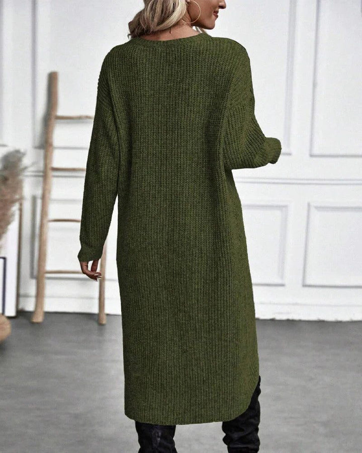 Women's Oversized Ribbed Knit Long Cardigan