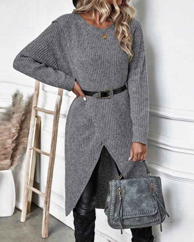Women's Oversized Ribbed Knit Long Cardigan
