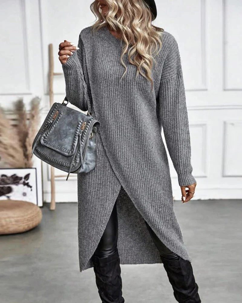 Women's Oversized Ribbed Knit Long Cardigan