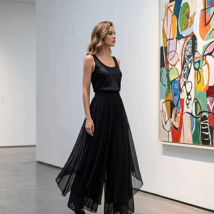 Women's Flowing Chiffon Palazzo Trousers
