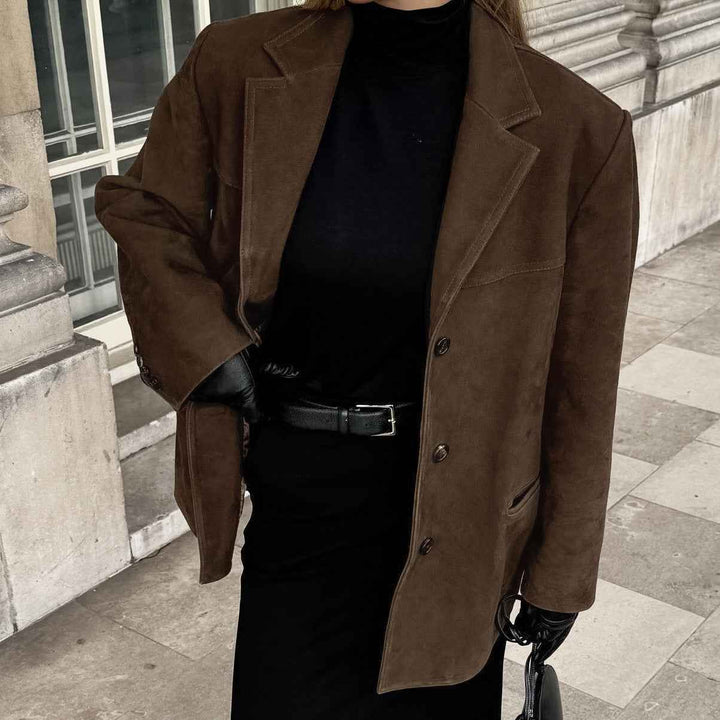 Women's Suede Blazer - Stylish and Versatile Outerwear