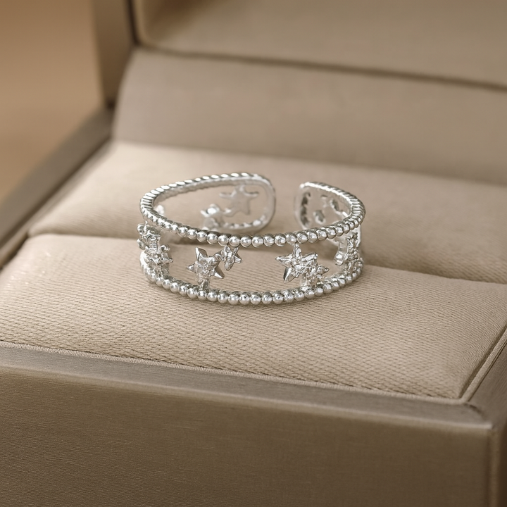 Adjustable Stargazing Ring Silver