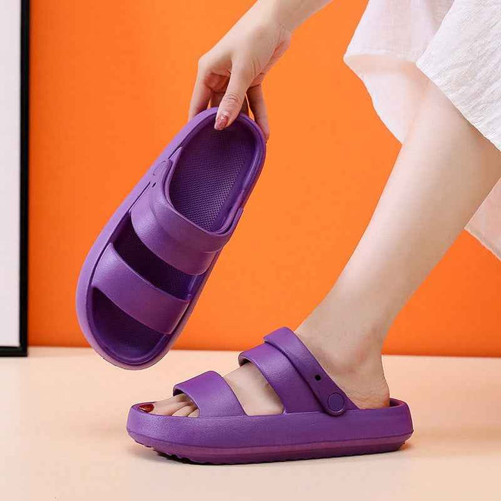 Adjustable Shoes For Women Men Sandals 3cm Thick Bottom Slippers Outdoor Purple