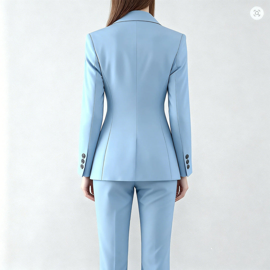 Women's Azure Notched Lapel Blazer Set