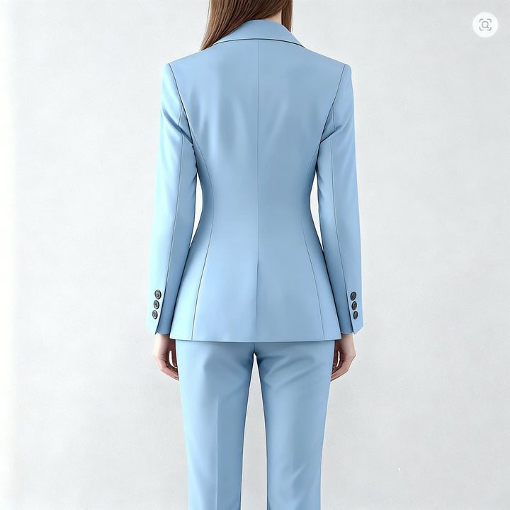 Women's Azure Notched Lapel Blazer Set