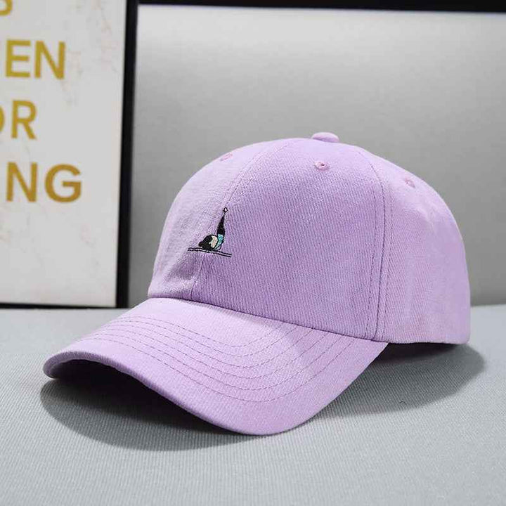 Face Displayed Small Letters Sun Visor Baseball Cap Yoga style purple adjustable