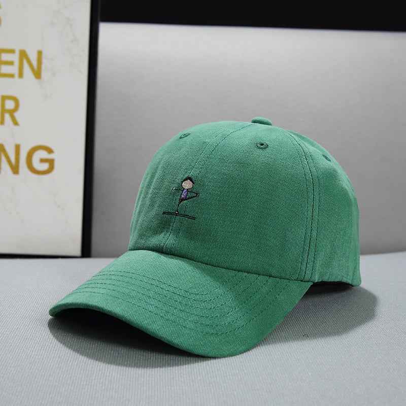 Face Displayed Small Letters Sun Visor Baseball Cap Yoga style green adjustable