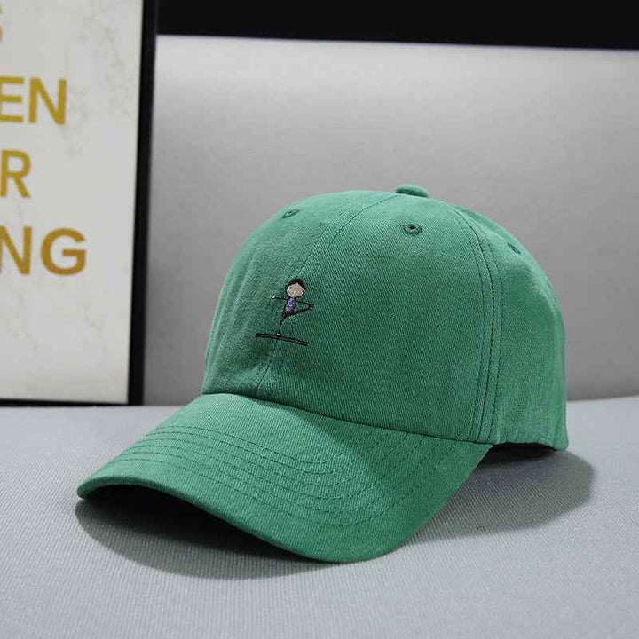 Face Displayed Small Letters Sun Visor Baseball Cap Yoga style green adjustable