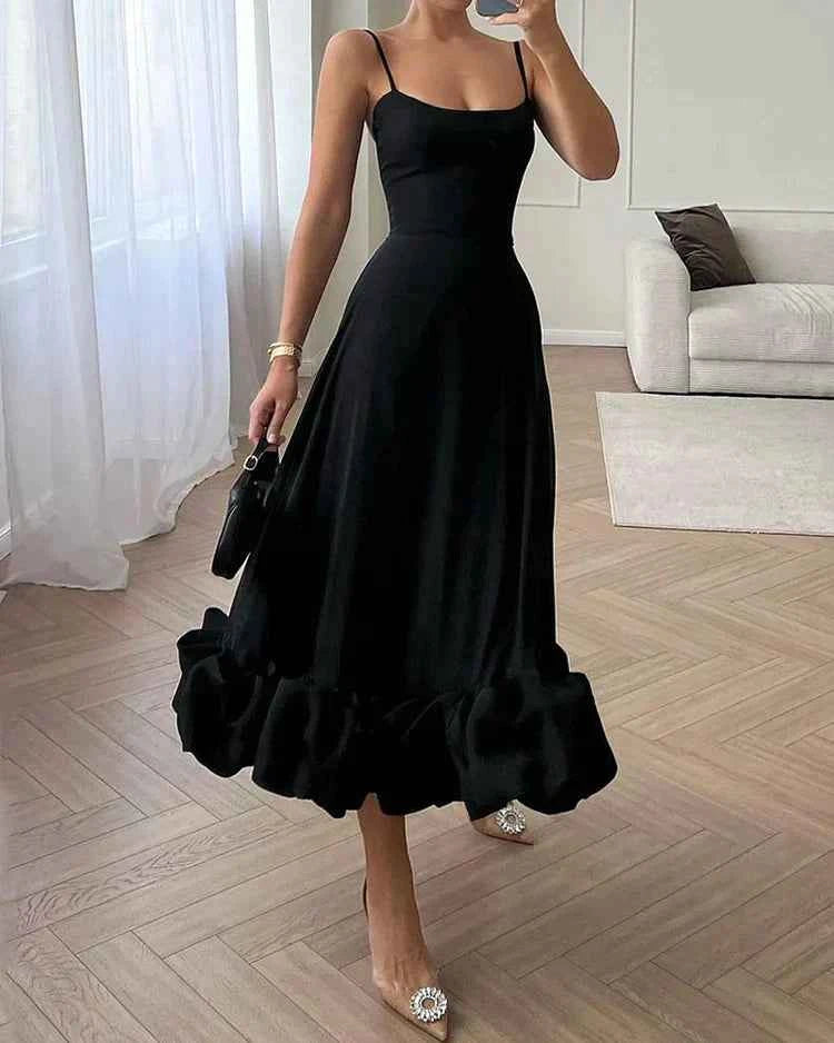 Women's Festive Midi Dress Black
