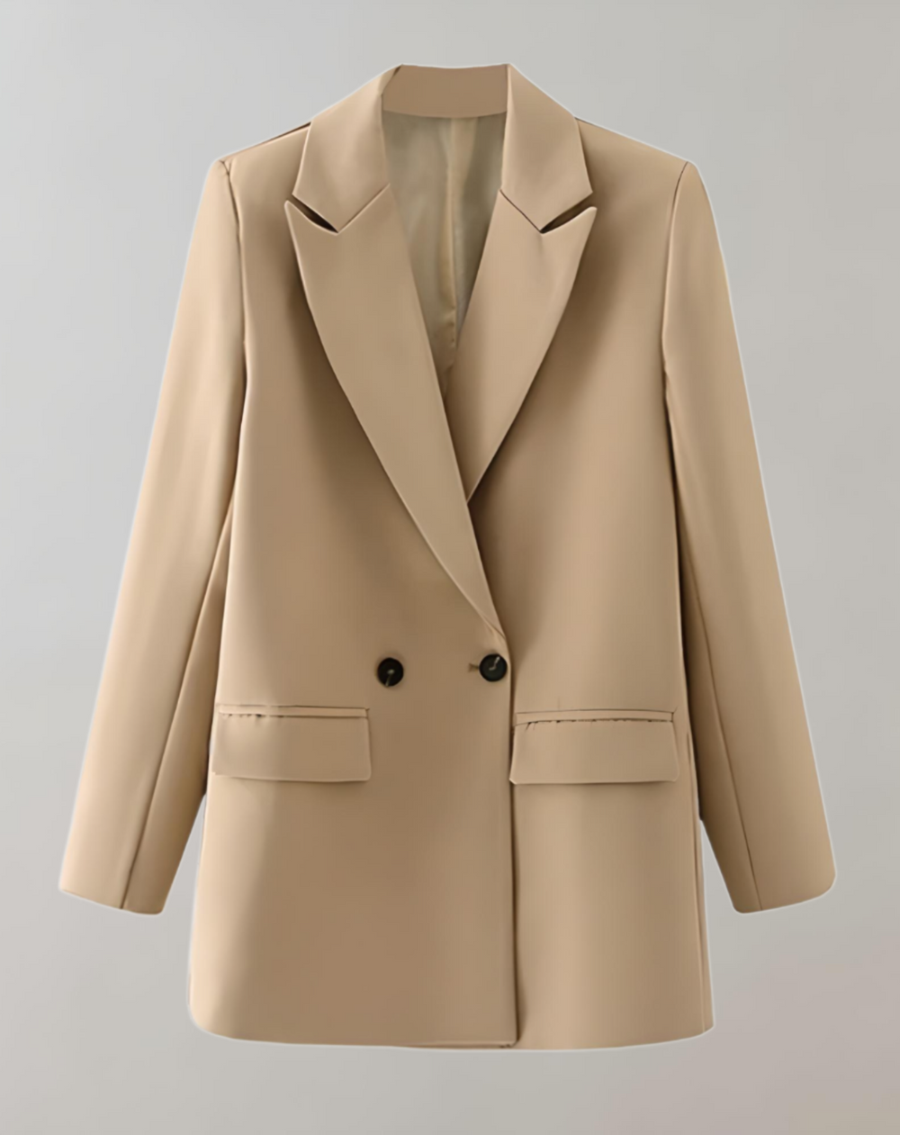 Women's Stylish Blazer - Chic and Versatile Outerwear Light Khaki