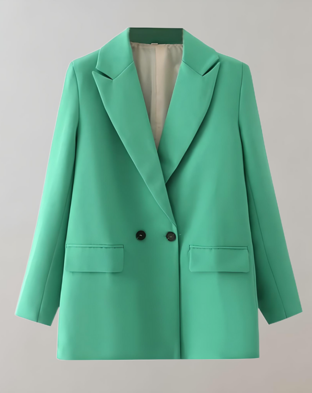 Women's Stylish Blazer - Chic and Versatile Outerwear Green
