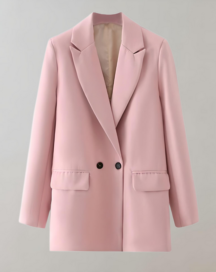 Women's Stylish Blazer - Chic and Versatile Outerwear Pink