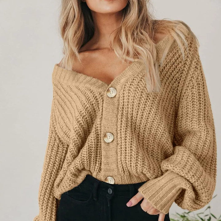 Women's Chunky Knit Button-Front Cardigan