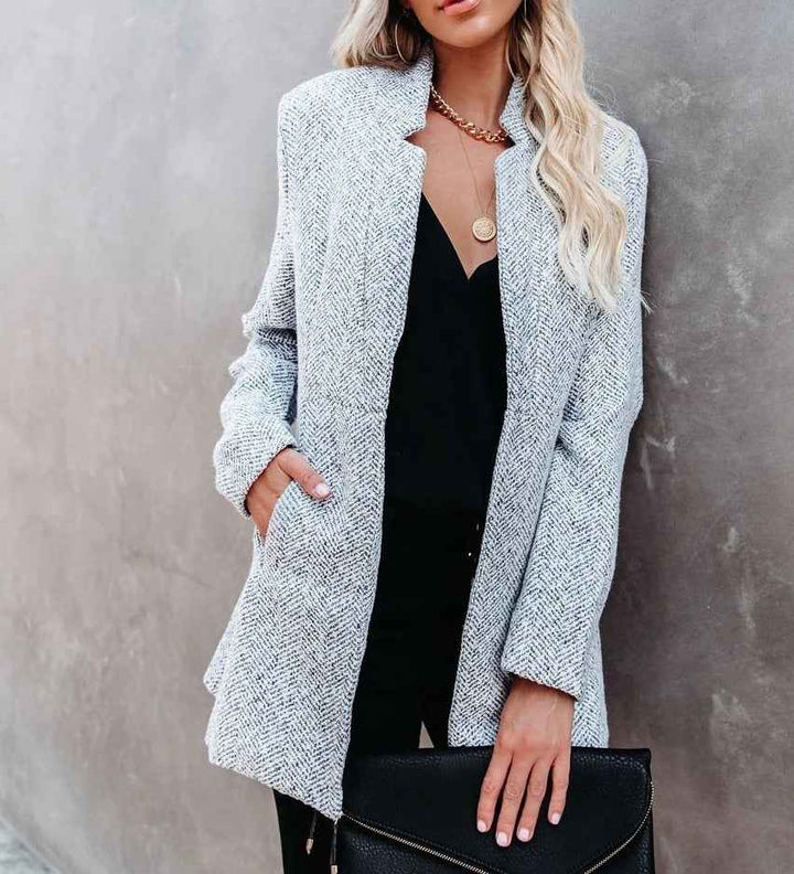 Women's Chic Tweed Blazer Grey