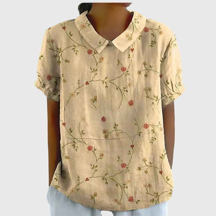 Women's Floral Relaxed Blouse Old Yellow