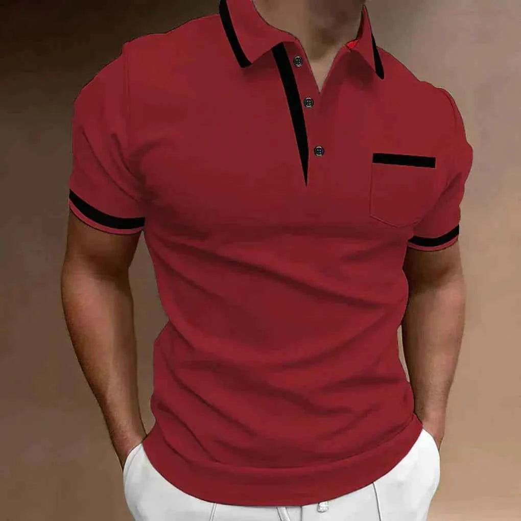 Men's Stylish and Versatile Polo Shirt Red