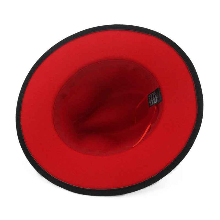 Stylish Color-Block Fedora Hat for Trendy Jazz Lovers