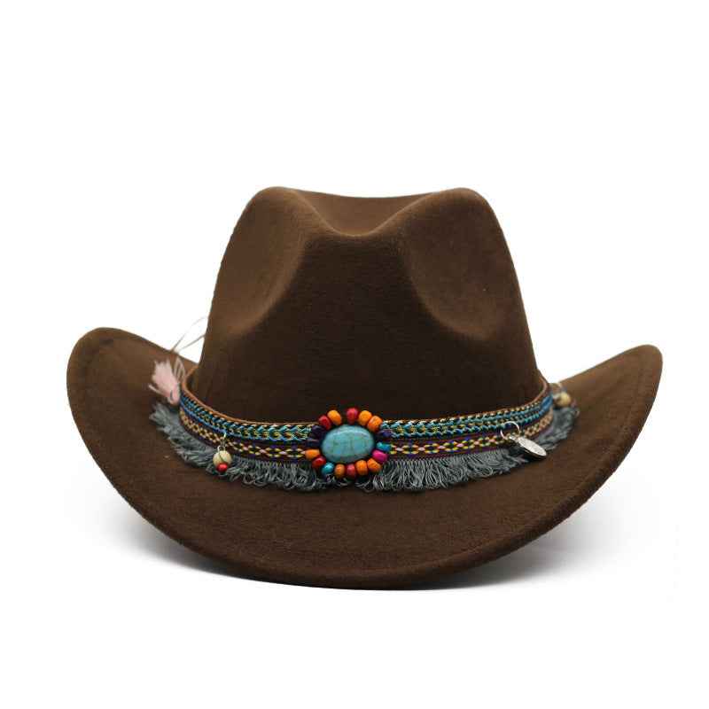 Cowboy Hats for Men & Women - Stylish Curled Felt for Riding Adventures Brown