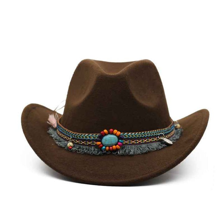 Cowboy Hats for Men & Women - Stylish Curled Felt for Riding Adventures Brown