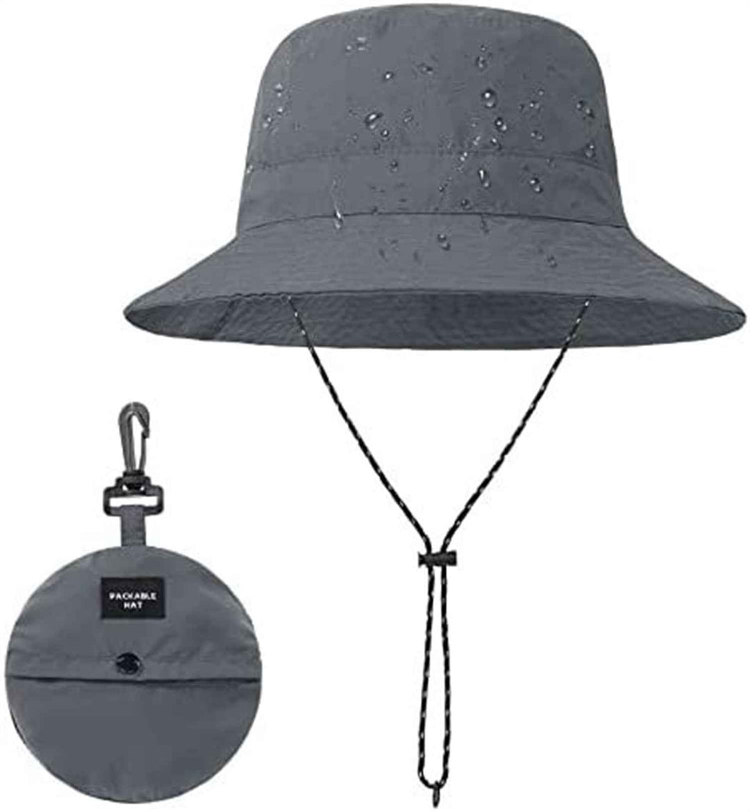Foldable Fisherman Hat Summer Quick-drying Waterproof Outdoor Cycling Fishing Sunhat Women Men Dark Grey Adjustable