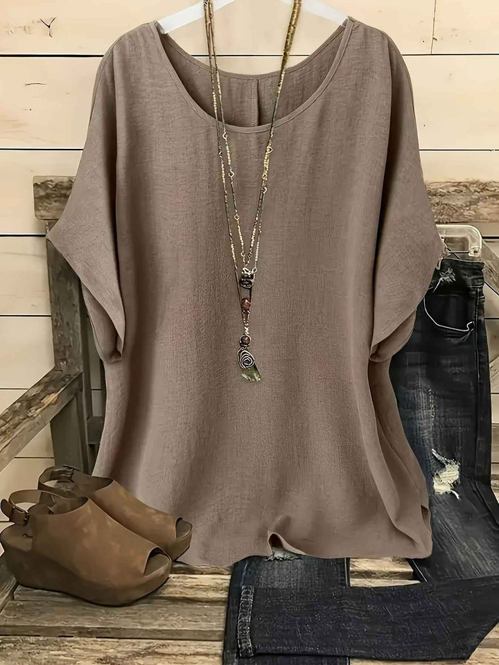 Women's Flowy Batwing Blouse Khaki