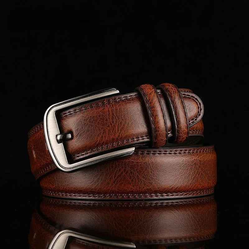 Premium 100% Cowhide Leather Belt Dark Brown
