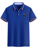 Men's Bear Print Polo - Comfort & Luxury Blue