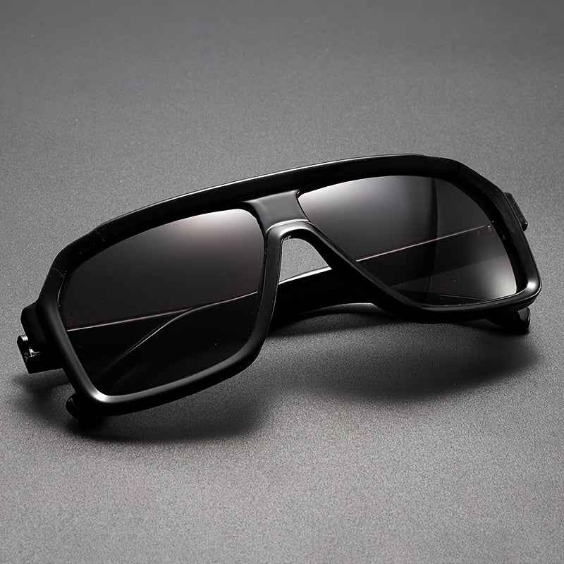 Large Shield Aviator Sunglasses Black