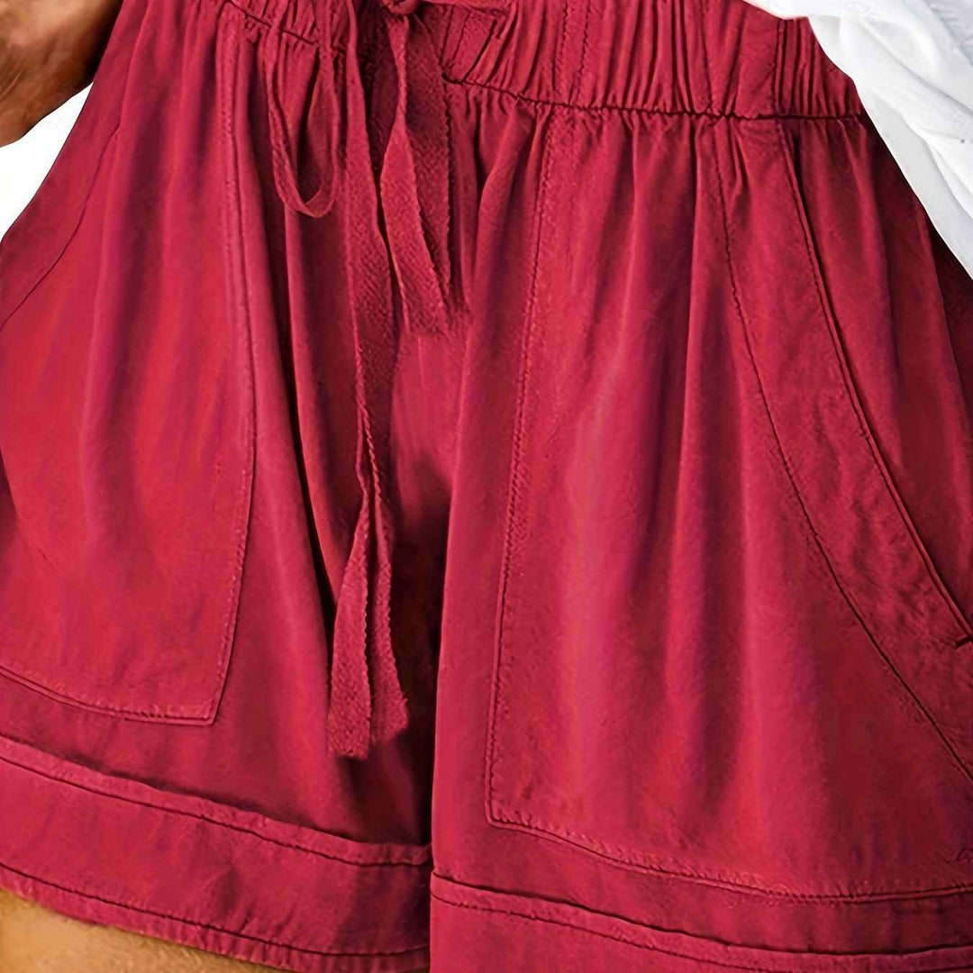 Women's Relaxed Drawstring Shorts for Comfort Burgundy